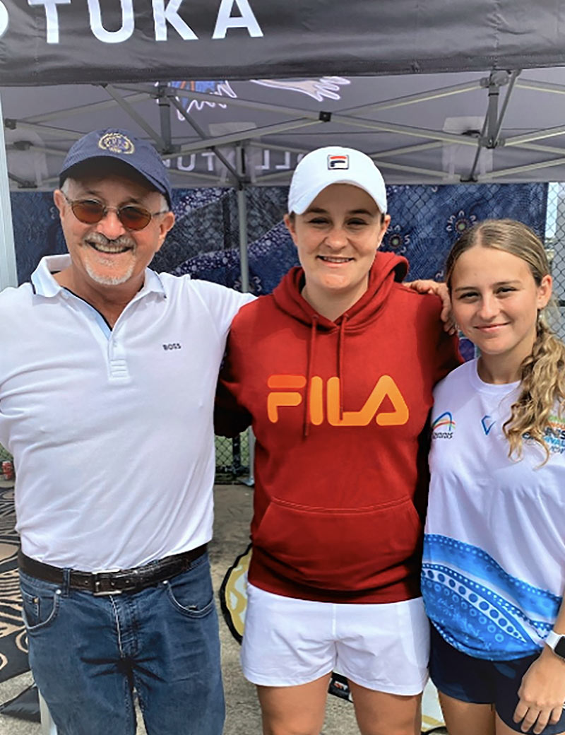 Ash Barty at Tennis Event with Ross and Tylah